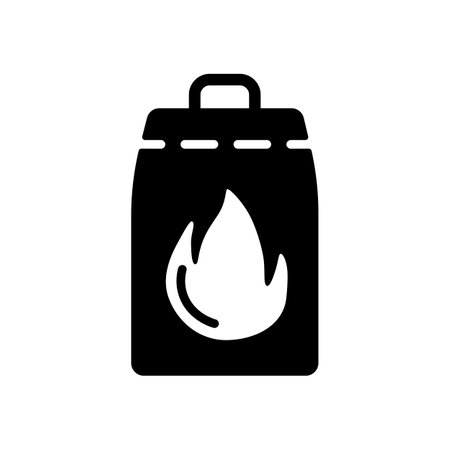 Grill charcoal vector glyph icon. Barbecue and bbq grill sign. Graph symbol for cooking web site and apps design, logo, app, UIのイラスト素材