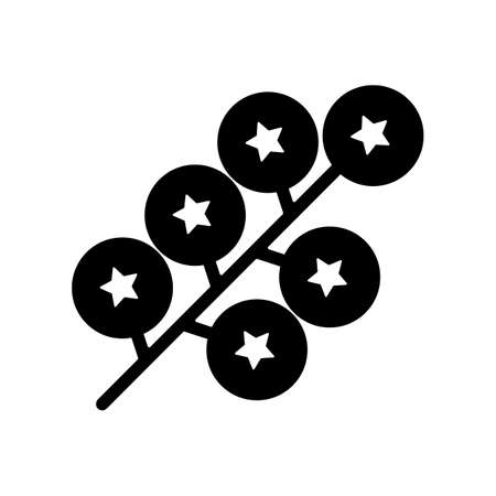 Cherry tomatoes vector glyph icon. Barbecue and bbq grill sign. Vegetable. Graph symbol for cooking web site and apps design, logo, app, UIのイラスト素材