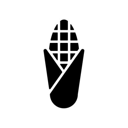 Corncob vector glyph icon. Barbecue and bbq grill sign. Vegetable. Graph symbol for cooking web site and apps design, logo, app, UIのイラスト素材