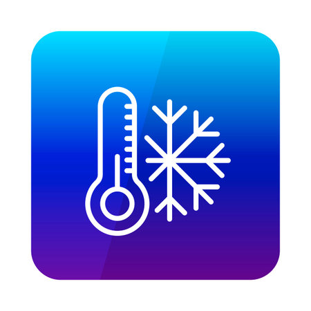 Thermometer and snowflake vector icon. Thermometer cold. Winter sign. Graph symbol for travel and...
