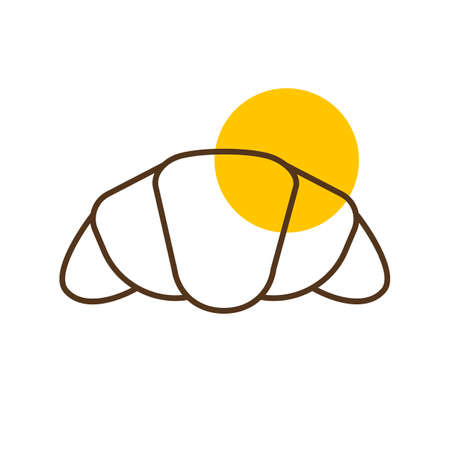 Croissant vector icon. Fast food sign. Graph symbol for cooking web site and apps design, logo, app, UIのイラスト素材
