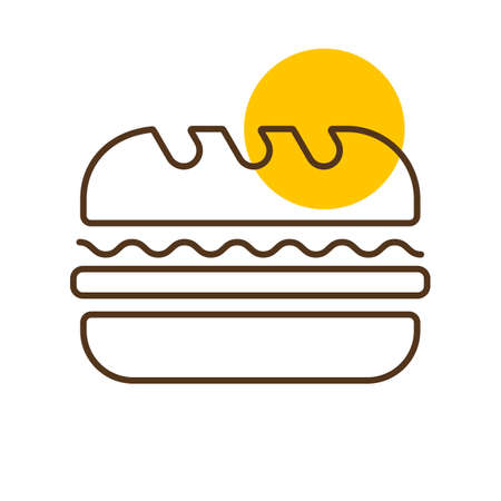 Subway Sandwich vector icon. Fast food sign. Graph symbol for cooking web site and apps design, logo, app, UIのイラスト素材