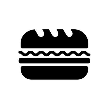 Subway Sandwich vector glyph icon. Fast food sign. Graph symbol for cooking web site and apps design, logo, app, UIのイラスト素材