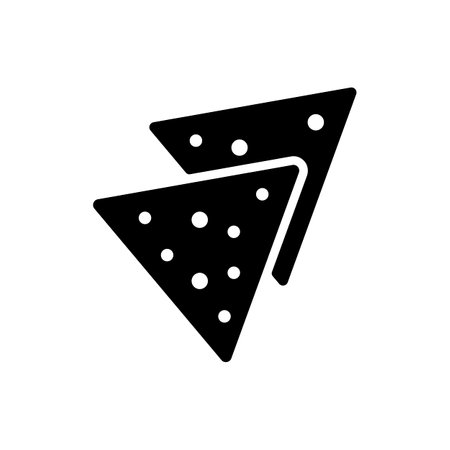 Tortilla chips or nachos tortillas vector glyph icon. Fast food sign. Graph symbol for cooking web site and apps design, logo, app, UIのイラスト素材
