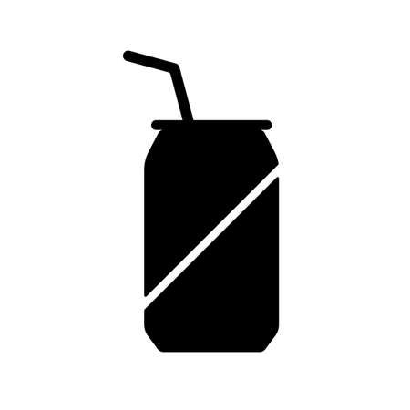 Soda cans vector glyph icon. Fast food sign. Graph symbol for cooking web site and apps design, logo, app, UIのイラスト素材