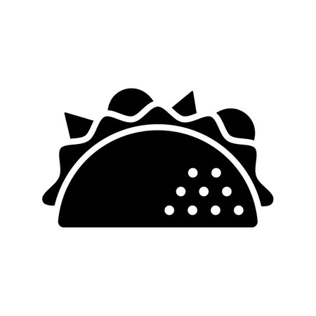 Taco vector glyph icon. Fast food sign. Graph symbol for cooking web site and apps design, logo, app, UIのイラスト素材