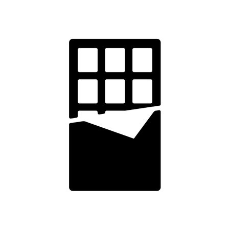 Chocolate bar vector glyph icon. Fast food sign. Graph symbol for cooking web site and apps design, logo, app, UIのイラスト素材