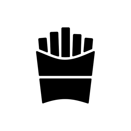 French fries vector glyph icon. Fast food sign. Graph symbol for cooking web site and apps design, logo, app, UIのイラスト素材