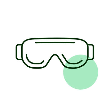 Biology goggles Eye protection vector icon. Scientific Lab glasses. Medicine sign. Graph symbol for medical web site and apps design, logo, app, UIのイラスト素材