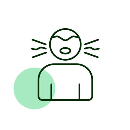 Novel Coronavirus symptoms dry cough vector icon. Medical sign. Graph symbol for medical web site and apps design, logo, app, UIのイラスト素材