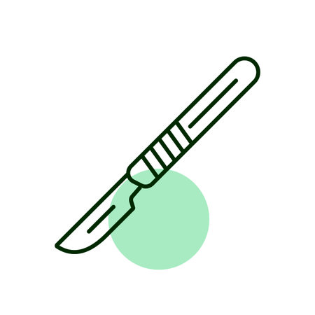 Surgical tools for operations scalpel vector icon. Medicine and medical support sign. Graph symbol for medical web site and apps design, logo, app, UIのイラスト素材