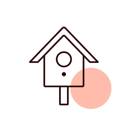 Nesting box or birds house vector icon. Graph symbol for pet and veterinary web site and apps design, logo, app, UIのイラスト素材