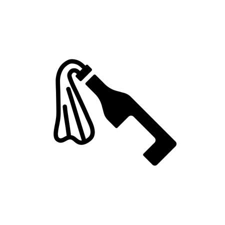 Molotov cocktail flat vector glyph icon. Demonstration, protest, strike, revolution. Graph symbol for your web site design, logo, app, UIのイラスト素材