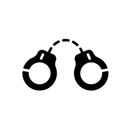 Handcuffs vector glyph icon. Police sign. Demonstration, protest, strike, revolution. Graph symbol for your web site design, logo, app, UIのイラスト素材