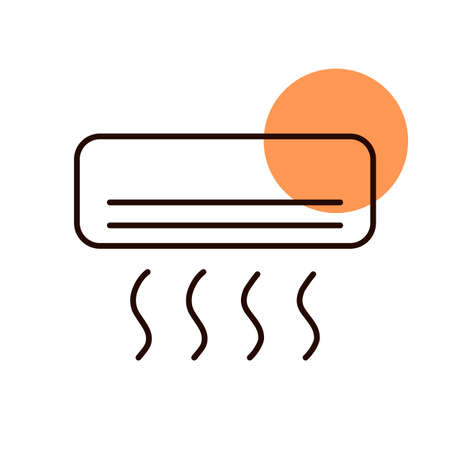 Split-system air conditioner flat vector icon. Graph symbol for household electric web site and apps design, logo, app, UIのイラスト素材