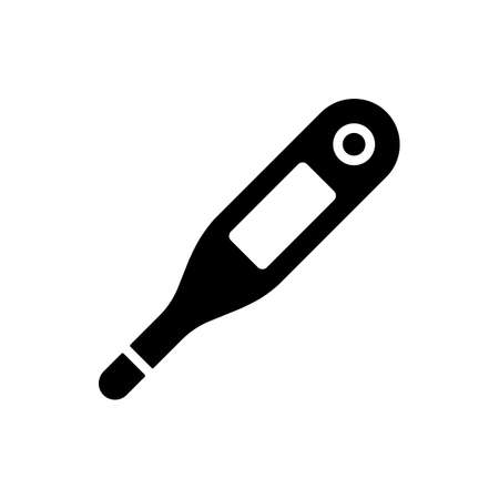 Electronic medical thermometer vector glyph icon. Medicine and medical support sign. Graph symbol for medical web site and apps design, logo, app, UIのイラスト素材
