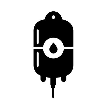 Blood Bag vector glyph icon. Medicine and healthcare, medical support sign. Graph symbol for medical web site and apps design, logo, app, UIのイラスト素材