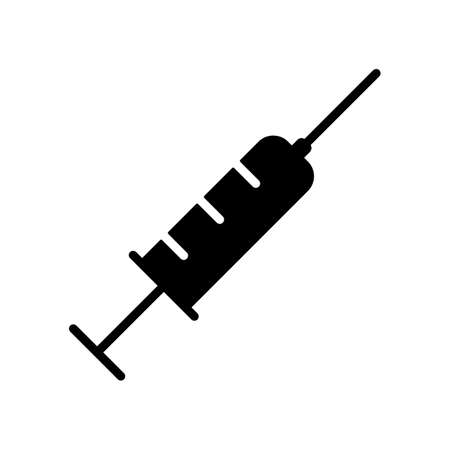 Syringe vector glyph icon. Medicine and healthcare, medical support sign. Graph symbol for medical web site and apps design, logo, app, UIのイラスト素材