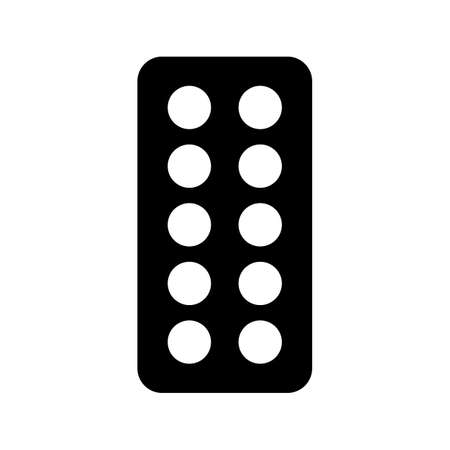 Pills strip vector glyph icon. Medicine and healthcare, medical support sign. Graph symbol for medical web site and apps design, logo, app, UIのイラスト素材