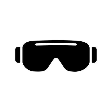 Biology goggles Eye protection vector glyph icon. Scientific Lab glasses. Medicine sign. Graph symbol for medical web site and apps design, app, UIのイラスト素材