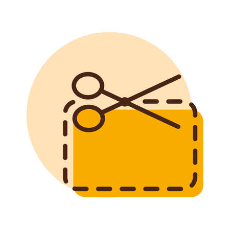 Coupon cutting icon. E-commerce sign. Graph symbol for your web site design, logo, app, UI. Vector illustration, EPS10.のイラスト素材