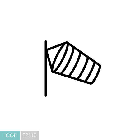 Windsocks hanging at the airport runway vector icon. Meteorology sign. Graph symbol for travel, tourism and weather web site and apps logo, app, UIのイラスト素材