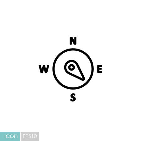 Compass wind rose vector icon. Direction southeast. Meteorology sign. Graph symbol for travel, tourism and weather web site and design, logo, app, UIのイラスト素材