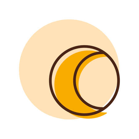 Young Moon vector icon. Meteorology sign. Graph symbol for travel, tourism and weather web site and apps design, logo, app, UIのイラスト素材