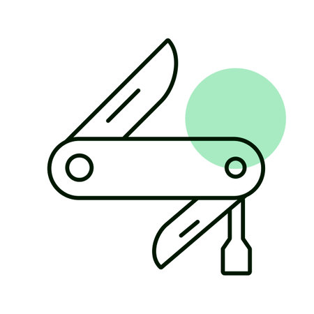 Jackknife vector icon. Camping and Hiking sign. Graph symbol for travel and tourism web site and apps design, logo, app, UIのイラスト素材