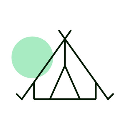 Tourist tent vector icon. Camping and Hiking sign. Graph symbol for travel and tourism web site and...