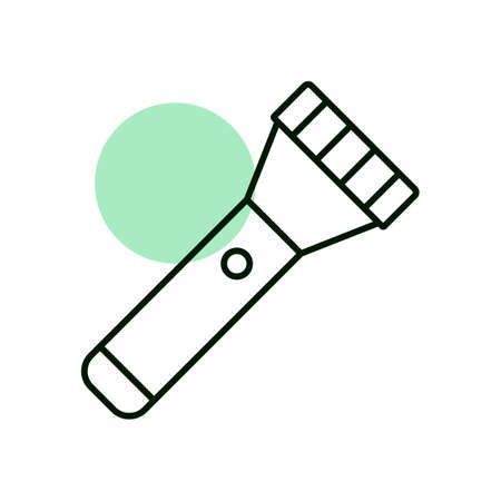 Flashlight vector icon. Camping and Hiking sign. Graph symbol for travel and tourism web site and apps design, logo, app, UIのイラスト素材