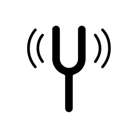 Tuning fork vector flat glyph icon. Music sign. Graph symbol for music and sound web site and apps design, logo, app, UIのイラスト素材