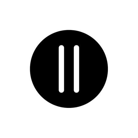 Pause button vector flat glyph icon. Graph symbol for music and sound web site and apps design, logo, app, UIのイラスト素材