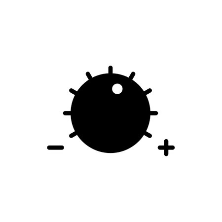 Volume knob vector flat glyph icon. Music sign. Graph symbol for music and sound web site and apps design, logo, app, UIのイラスト素材