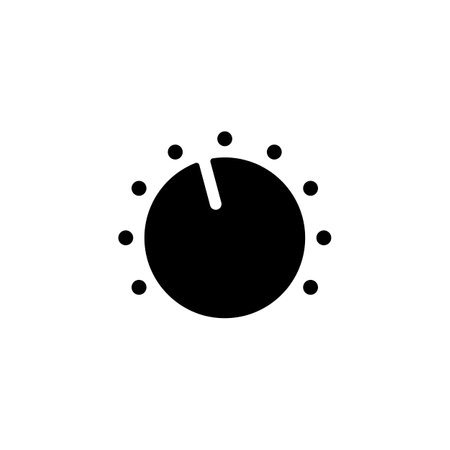 Volume knob vector flat glyph icon. Music sign. Graph symbol for music and sound web site and apps design, logo, app, UIのイラスト素材