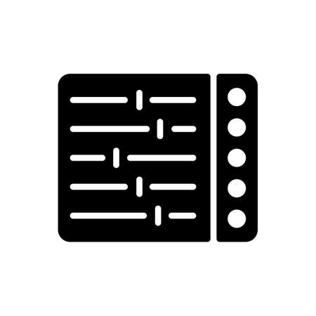 Mixing console vector flat glyph icon. Graph symbol for music and sound web site and apps design, logo, app, UIのイラスト素材