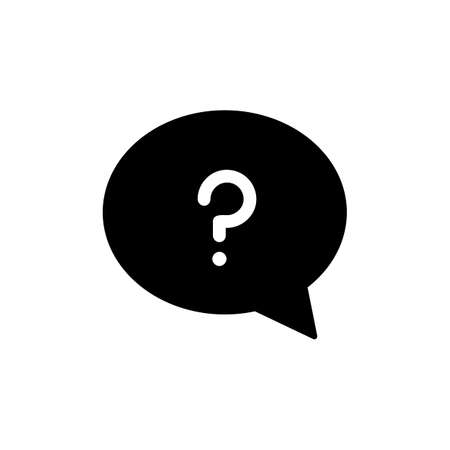 Speech bubble with question mark glyph icon. E-commerce sign. Graph symbol for your web site design, logo, app, UI. Vector illustration, EPS10.のイラスト素材