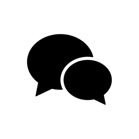 Chat speech glyph icon. E-commerce sign. Graph symbol for your web site design, logo, app, UI. Vector illustration, EPS10.のイラスト素材