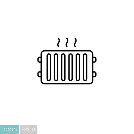 Radiator, heater vector flat icon. Construction, repair and building. Graph symbol for your web site design, logo, app, UIのイラスト素材