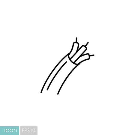 Electric cable vector flat icon. Construction, repair and building. Graph symbol for your web site design, logo, app, UIのイラスト素材