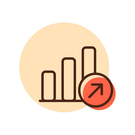 Growth graph outline icon. Finances sign. Graph symbol for your web site design, logo, app, UI. Vector illustration, EPS10.のイラスト素材