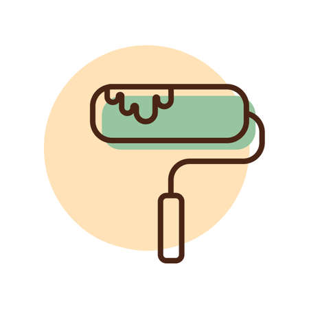 Paint Roller vector flat icon. Construction, repair and building. Graph symbol for your web site design, logo, app, UI. Vector illustration, EPS10.のイラスト素材