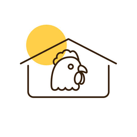 Chicken house icon. Farm animal sign. Graph symbol for your web site design, logo, app, UI. Vector illustrationのイラスト素材