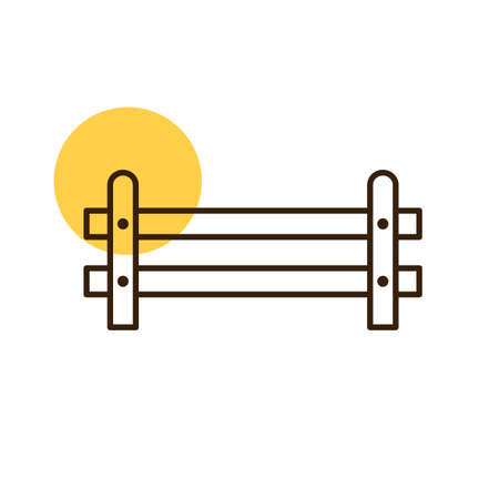 Wooden farm fence from crossed planking icon. Farm animal sign. Graph symbol for your web site design, logo, app, UI. Vector illustrationのイラスト素材