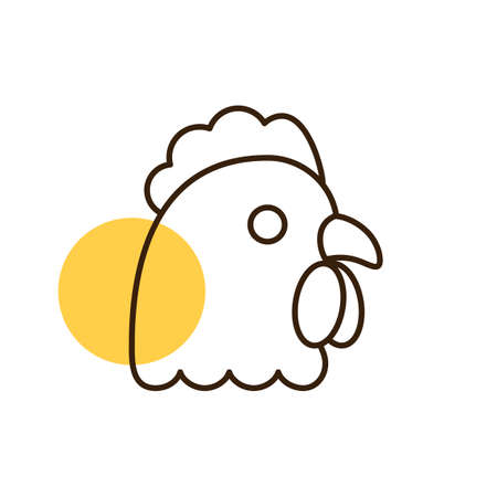 Chicken icon. Animal head. Farm sign. Graph symbol for your web site design, logo, app, UI. Vector illustrationのイラスト素材