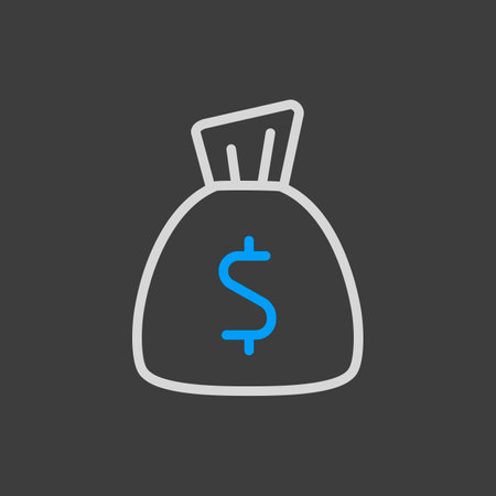 Money Bag outline icon vector. Finances sign. Graph symbol for your web site design, logo, app, UI. Vector illustration, EPS10.のイラスト素材