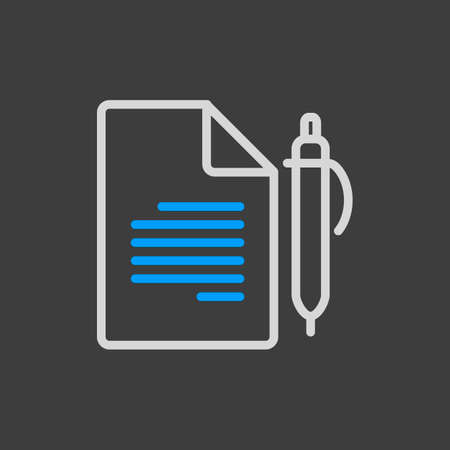 Contract Document With Pencil outline icon. Business sign. Graph symbol for your web site design, logo, app, UI. Vector illustration, EPS10.のイラスト素材