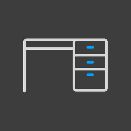 Desk outline icon. Workspace sign. Graph symbol for your web site design, logo, app, UI. Vector illustration, EPS10.のイラスト素材