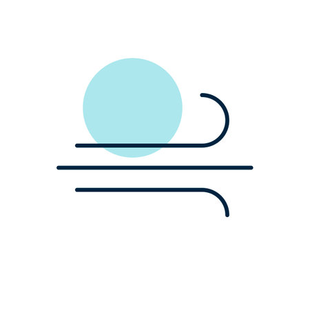 Blowing wind or windy vector icon. Meteorology sign. Graph symbol for travel, tourism and weather web site and apps design, logo, app, UIのイラスト素材