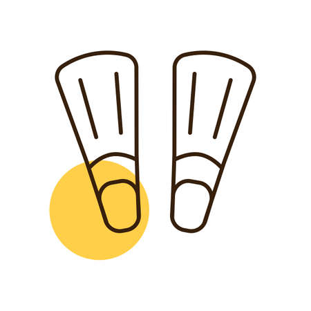 Diving flippers flat vector icon. Summer sign. Graph symbol for travel and tourism web site and apps design, logo, app, UIのイラスト素材